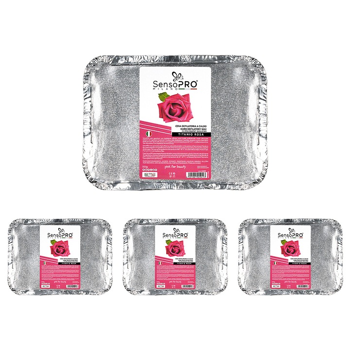 Set Ceara Epilat Traditionala SensoPRO Milano Titanio Rosa, 4 x 500g