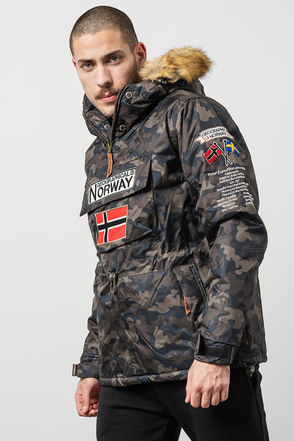 Geographical Norway BARMAN Kaki - Fast delivery  Spartoo Europe ! -  Clothing Parkas Men 78,40 €