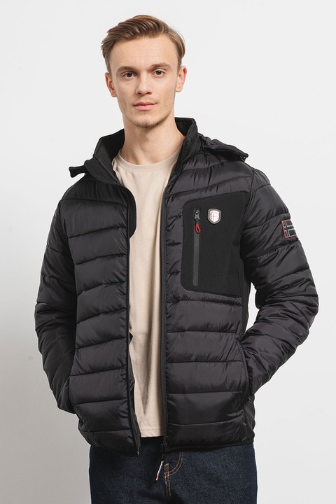 Geo Norway, Belvira télikabát levehető kapucnival, Fekete, 2XL