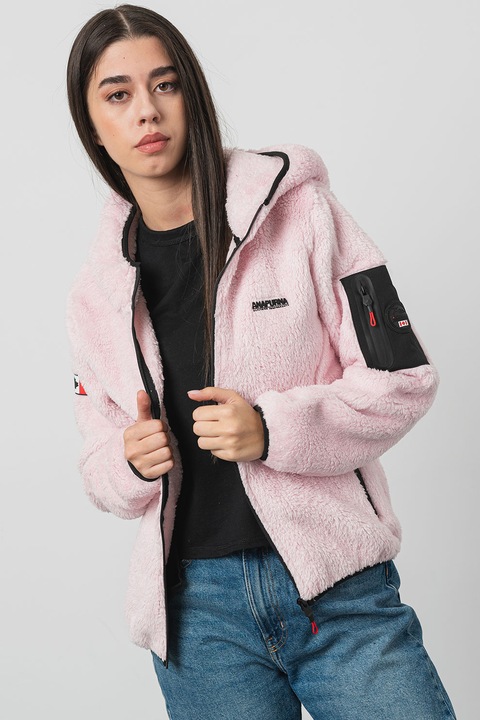 Anapurna, Hanorac cu fermoar Ulebana Plush, Roz pal