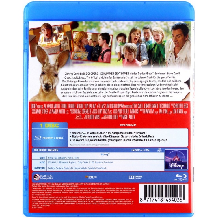 Alexander and the Terrible, Horrible, No Good, Very Bad Day [Blu