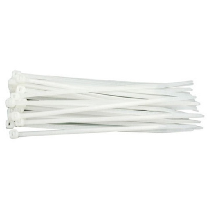 Set 100 bride cabluri, TOP TOOLS, 2.5 x 100 mm, alb