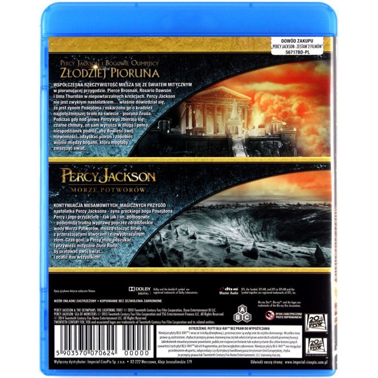 Пърси Джаксън и боговете на Олимп: Похитителят на мълнии [2xBlu-Ray ...