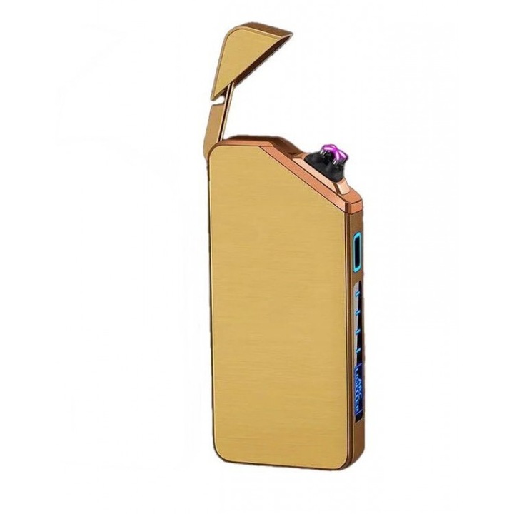 Bricheta electrica reincarcabila cu dublu arc, AW835, culoare auriu