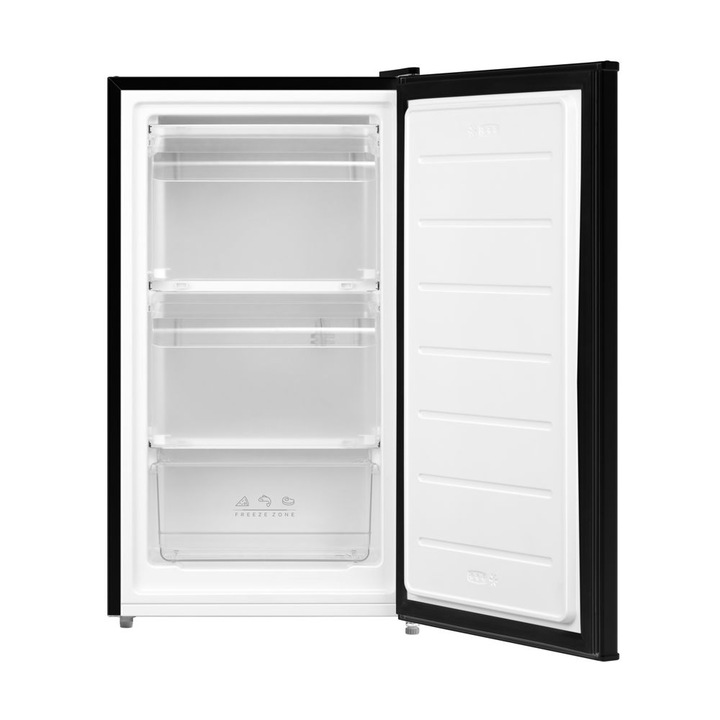 Congelator WLA, TF600B, H84.5 cm, 60 litri, temperatura ajustabila -12C si -20C, 3 sertare, usa reversibila, picioare ajustabile, compact, congelare rapida, negru