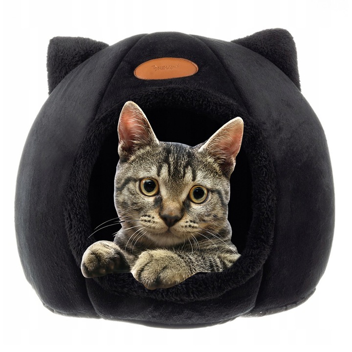 Poliészter macska/kutyaágy, fekete, 32X40 D692C