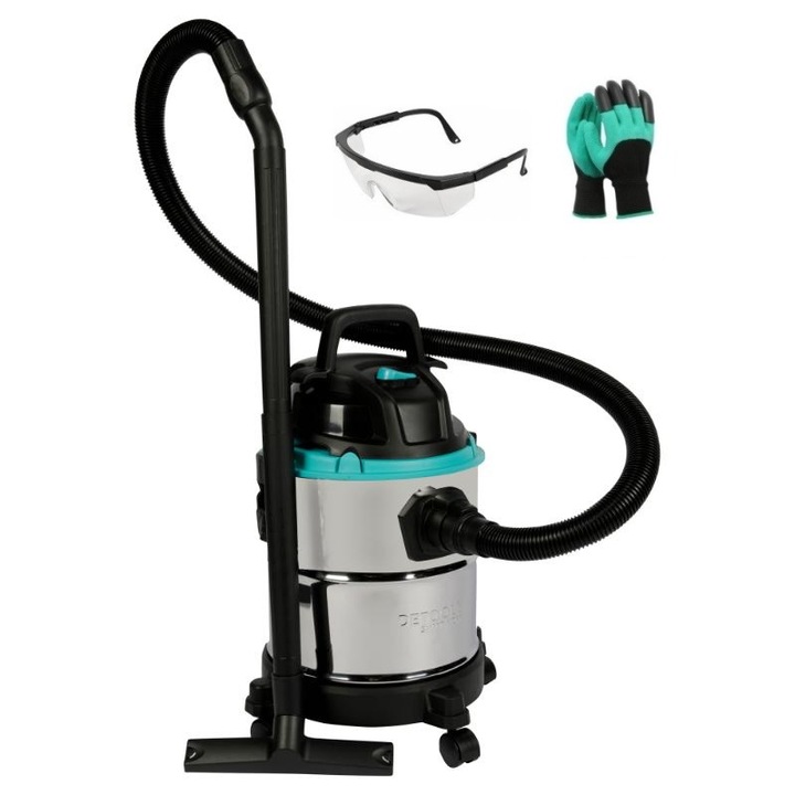 Aspirator umed/uscat cu sac Detoolz Smart, putere 1000W, capacitate 20L, cablu 3m