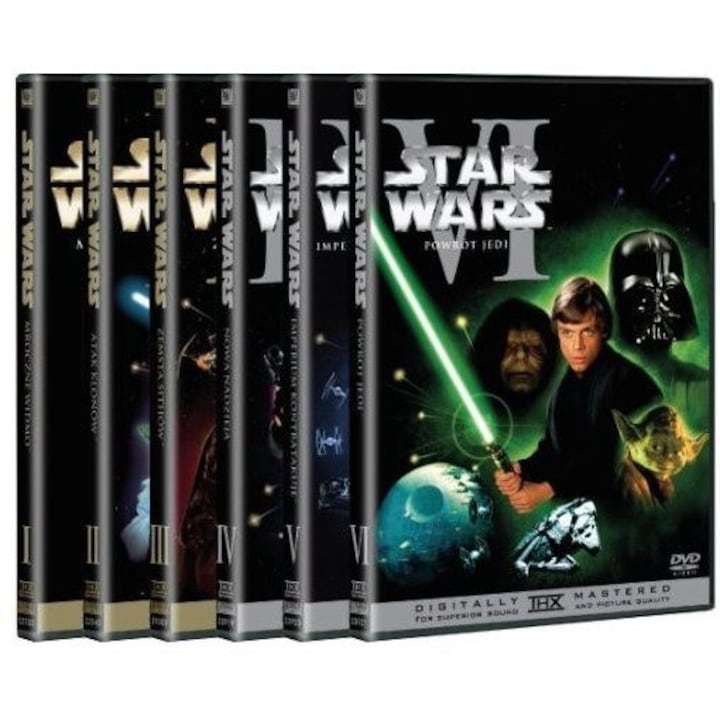 Gwiezdne Wojny: Mroczne widmo / Atak klonów / Zemsta Sithów / Nowa nadzieja / Imperium kontratakuje / Powrót Jedi (Star Wars) (Pakiet) [6DVD]