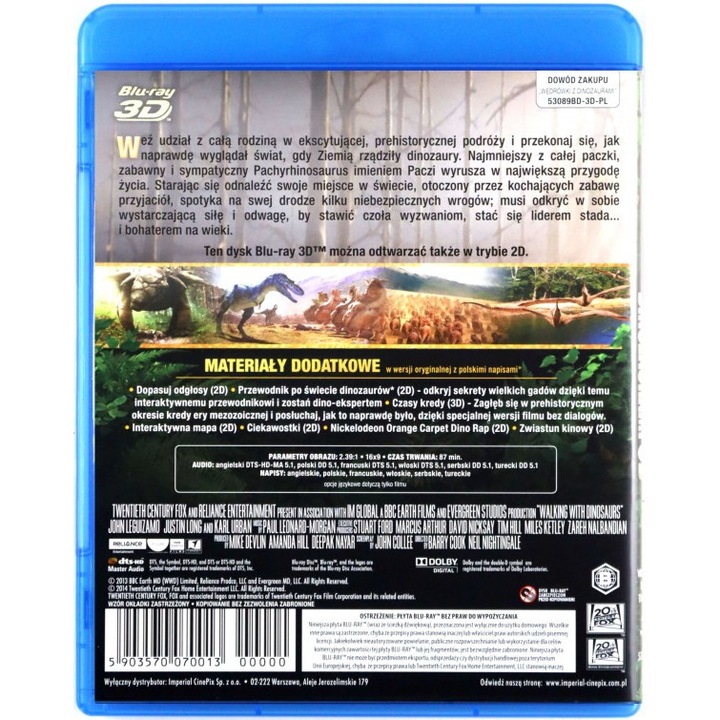 Dinoszauruszok, a Föld urai [Blu-ray 3D]+[Blu-Ray]