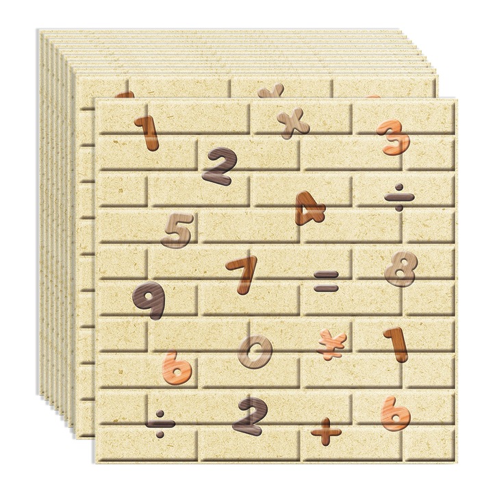 Set 10 x Tapet 3D autoadeziv, design modern, usor de curatat, 70x77cm, Naimeed D3586