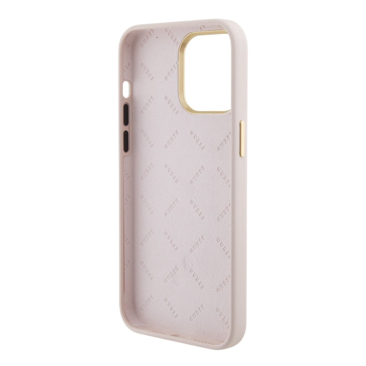 Husa de protectie Cover Guess Liquid Silicone 4G Strass Metal Logo pentru iPhone 15 Pro Max, Pink