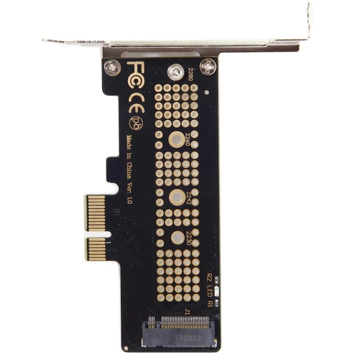 Adaptor M.2 NVME SSD la PCIe, Cafuneplus®, pentru PCIE PCI-E4.0 X1 X4 X8 x16, unitati SSD 2280,2260,2242,2230, Negru