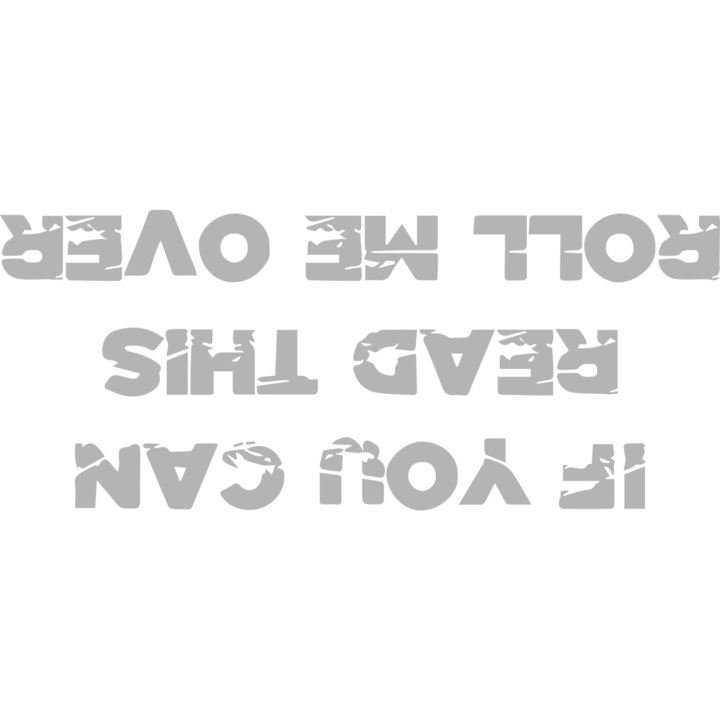 Sticker Off Road, ROLL ME OVER, Alb, 25 cm x 10