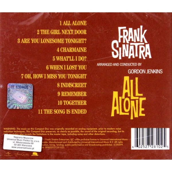 Frank Sinatra All Alone Cd Emag Bg