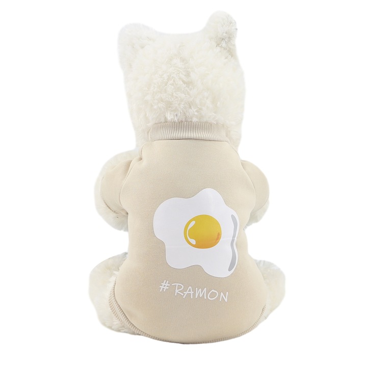 Blúz kutyáknak, grafikai nyomattal, MDL-12, krém, L