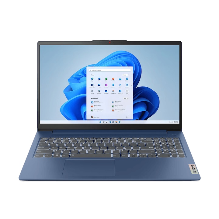 Laptop Lenovo IdeaPad Slim 3 15AMN8, 82XQ003CBM, 15,6", AMD Ryzen 5 7520U (4 magos), AMD Radeon 610M, 16 GB 5500 MHz LPDDR5, kék