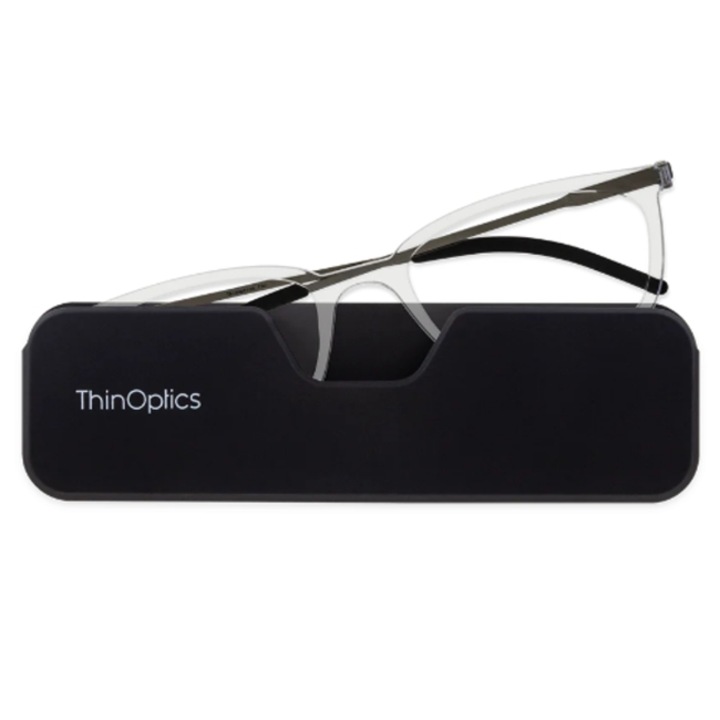 Компактни диоптрични очила с рамки ThinOptics Connect, С кутийка, Диоптър +1.5, Безцветен