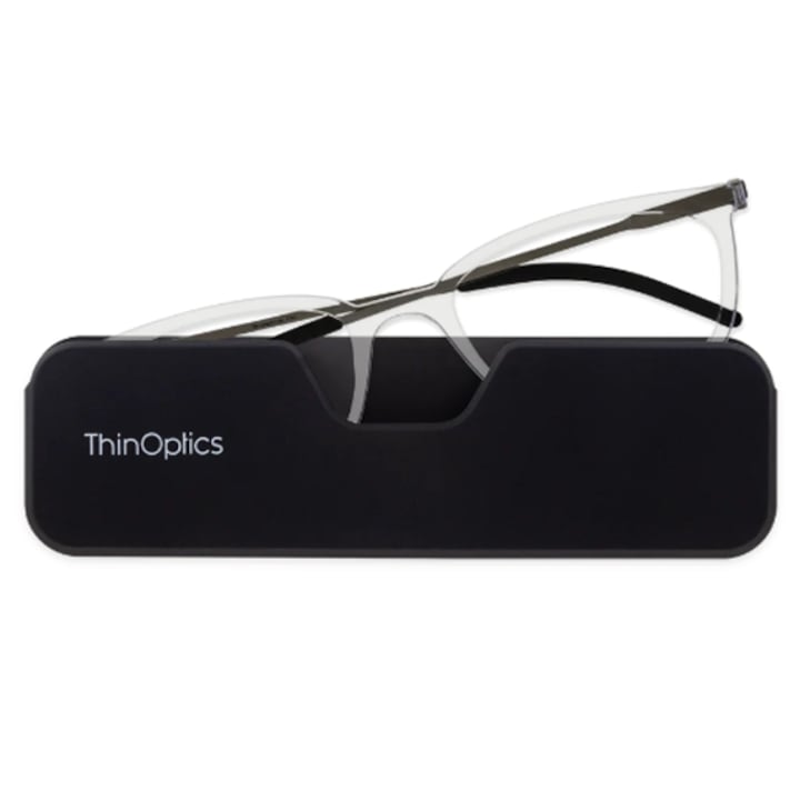 Компактни диоптрични очила с рамки ThinOptics Connect, С кутийка, Диоптър +2.0, Безцветен