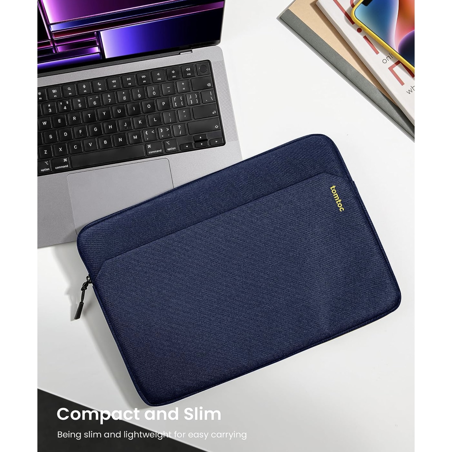 Husa, A18, pentru laptop de 14 inchi, TomToc, albastru