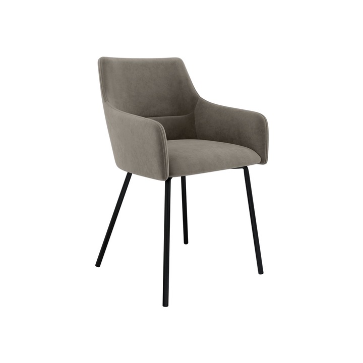 Scaun Wenisz, MIRJAN24, negru / gri, 54x57x81 cm