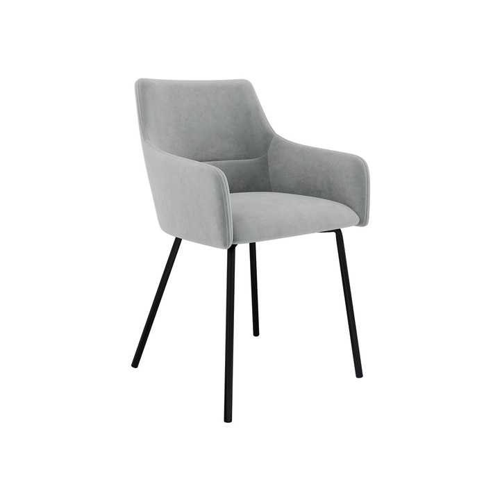 Scaun Wenisz, MIRJAN24, negru / gri deschis, 54x57x81 cm