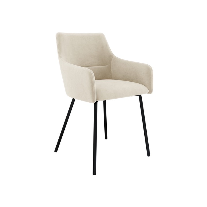 Scaun Wenisz, MIRJAN24, negru / bej, 54x57x81 cm