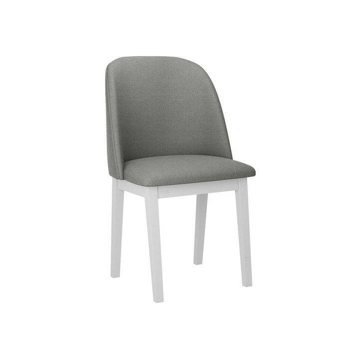 Scaun tapitat Nawki I, MIRJAN24, alb / gri, 48x55x83 cm