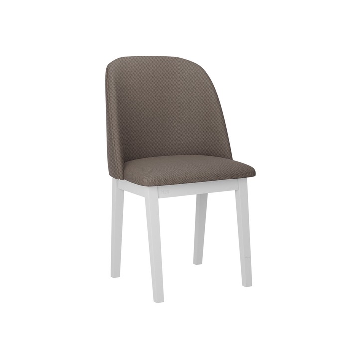 Scaun tapitat Nawki I, MIRJAN24, alb / maro, 48x55x83 cm