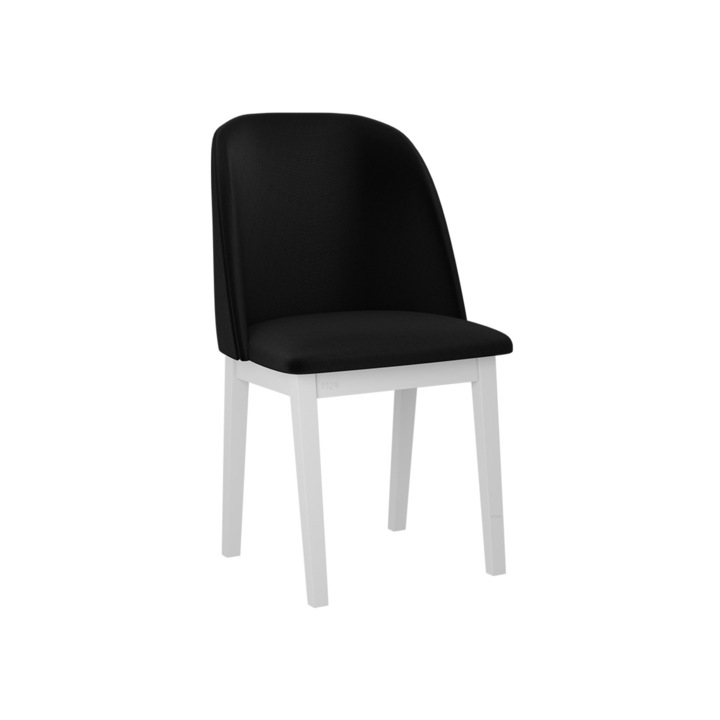 Scaun tapitat Nawki I, MIRJAN24, alb / negru, 48x55x83 cm