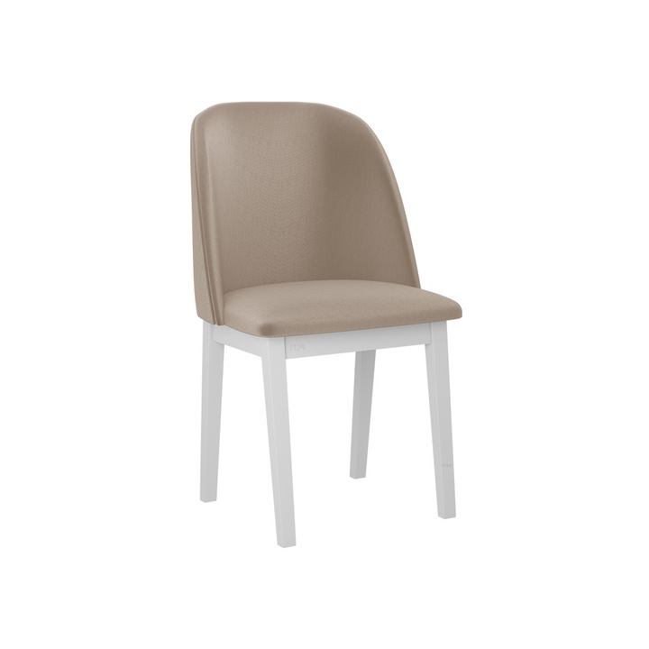 Scaun tapitat Nawki I, MIRJAN24, alb / bej, 48x55x83 cm