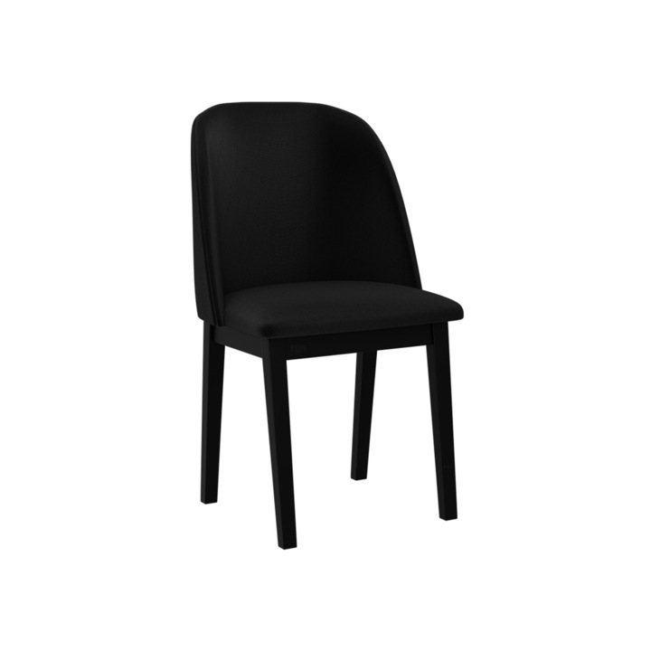 Scaun tapitat Nawki I, MIRJAN24, negru / negru, 48x55x83 cm