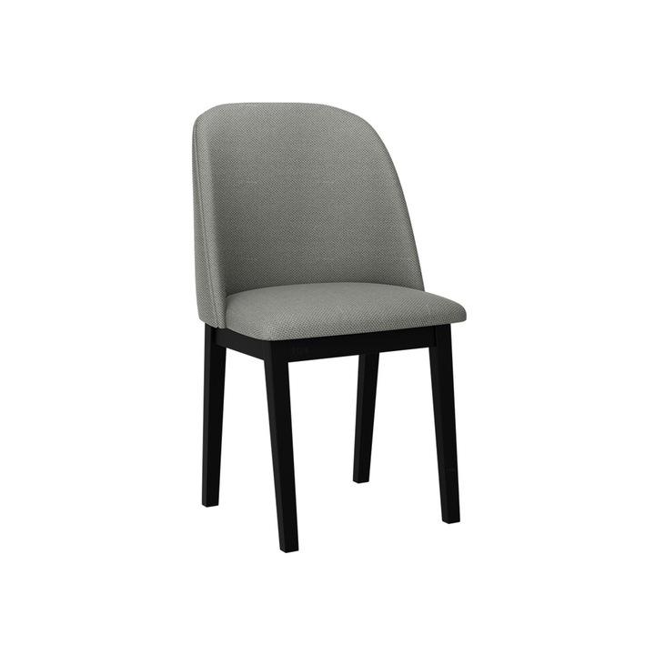 Scaun tapitat Nawki I, MIRJAN24, negru / gri, 48x55x83 cm