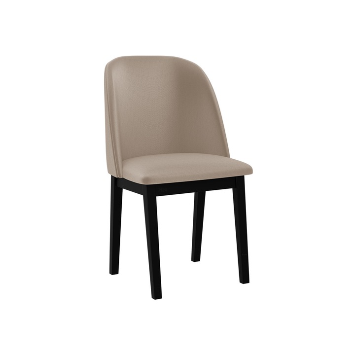 Scaun tapitat Nawki I, MIRJAN24, negru / bej, 48x55x83 cm