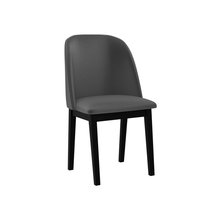 Scaun tapitat Nawki I, MIRJAN24, negru / gri inchis, 48x55x83 cm