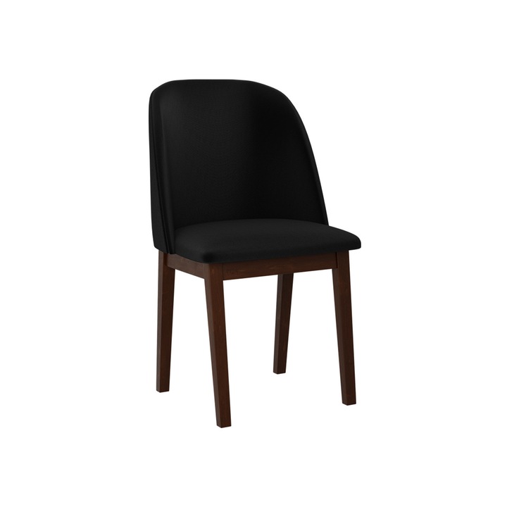 Scaun tapitat Nawki I, MIRJAN24, nuc / negru, 48x55x83 cm