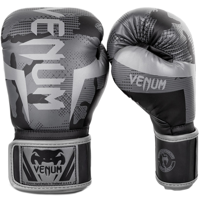 Боксови ръкавици VENUM Elite, За възрастни, 12 oz, Черен/Камуфлаж