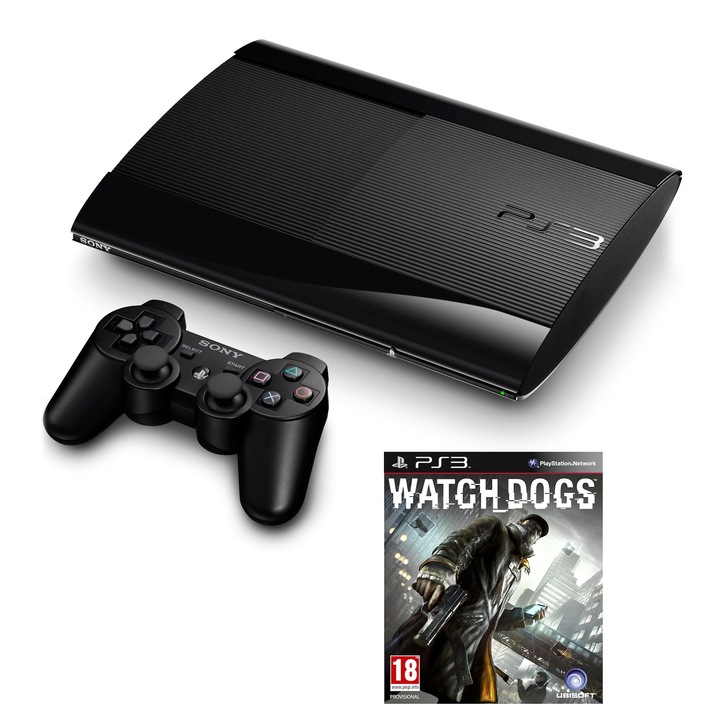 Consola Sony Playstation 3, 500 GB + Joc Watch Dogs