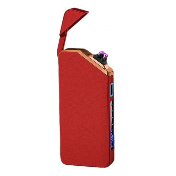Bricheta electrica reincarcabila cu dublu arc, AW835, culoare rosu