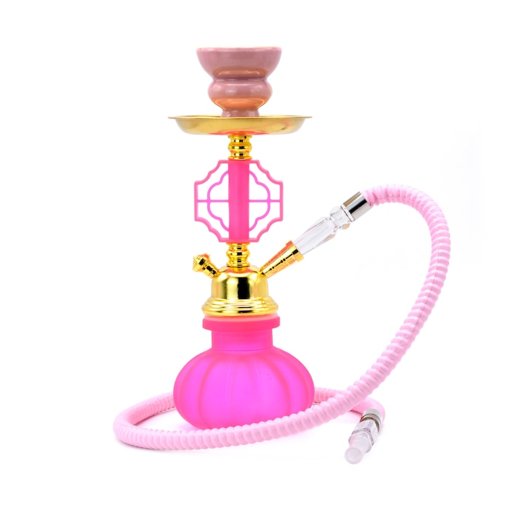 Narghilea Toro, Denima, 1 furtun, Roz, 28 cm
