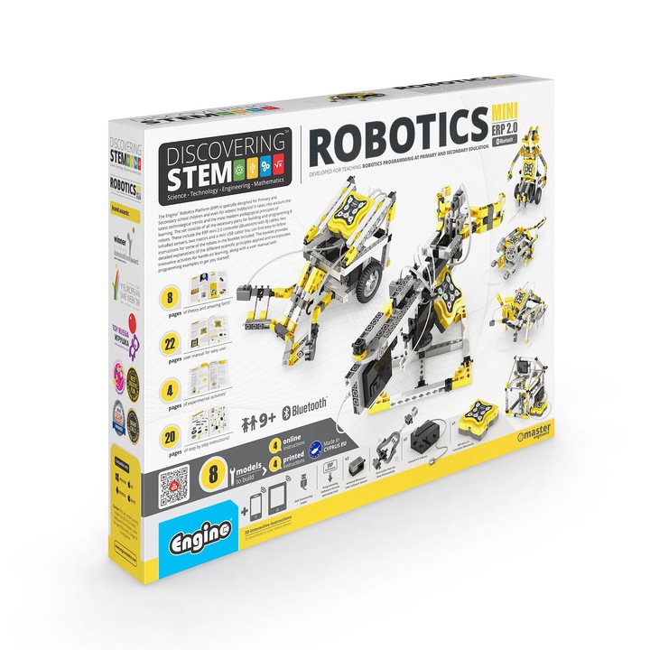 Joc educational de constructie, Engino, Plastic, Discovering Stem, Multicolor