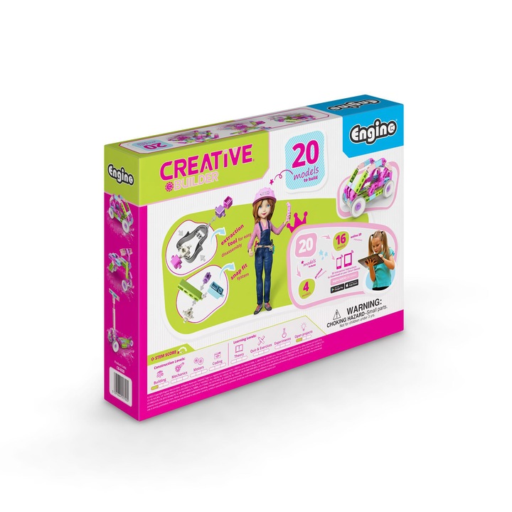Seturi de constructie, Engino, Creative Builder, 20 de modele, Multicolor