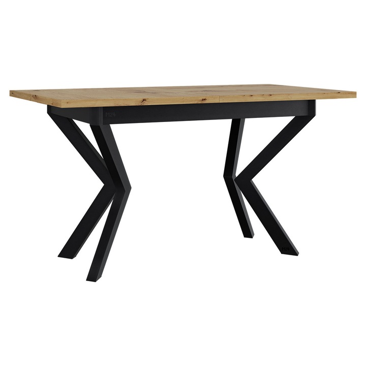 Masa extensibila Elarno 80 x 140/180 IV, MIRJAN 24, stejar grandson / negru metal