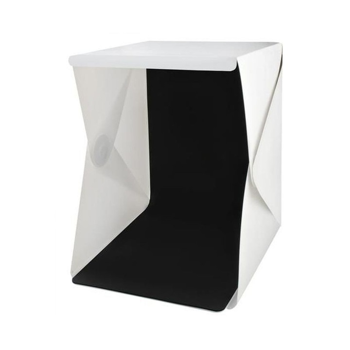 Mini cub foto pliabil, PROCART, fundal iluminat de 20 LED-uri SMD, microUSB 5V, 22x23 cm