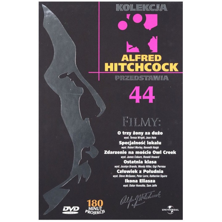 Alfred Hitchcock Przedstawia 44: O trzy żony za dużo / Specjalośc lokalu / Zdarzenie na moście Owl Creek / Ostatnia klasa / Człowiek z Południa / Ikona Eliasza (booklet) [DVD]