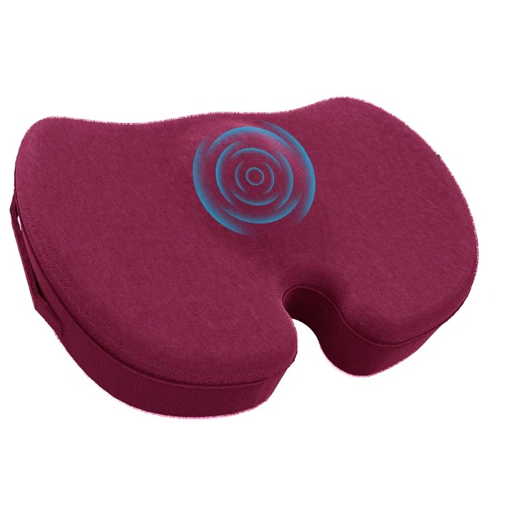 GINEKOO ortopéd párna masszázs funkcióval, 3 mód, Ergonomikus, Memory Foam, Vérkeringést serkentő, Rózsaszín