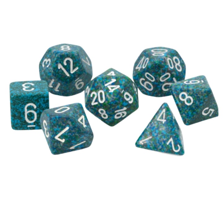 7 db-os kocka készlet D&D, Chessex, Speckled, Sea