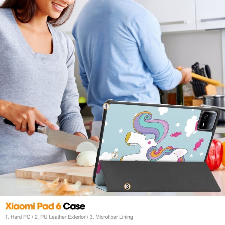 Husa Ultra Slim, Revomag, pentru Xiaomi Pad 6/6 Pro 11.0", Smart Cover - Unicorn