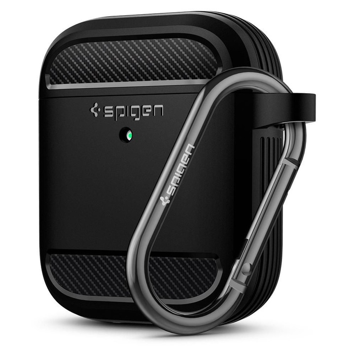 Husa Protectie Spigen Rugged Armor Pentru Airpods 1/2, Negru - 750487