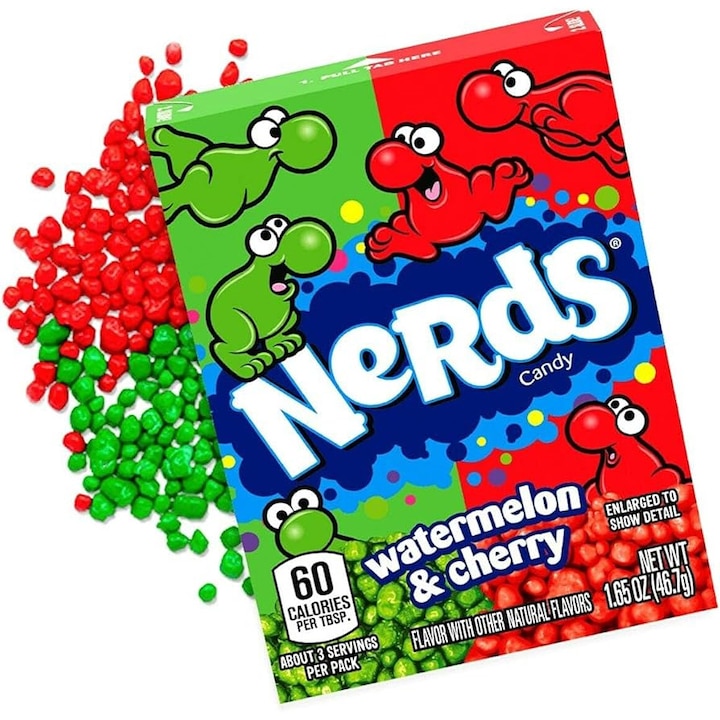Комплект Бонбони, Nerds, Watermelon-Cherry, Grape-Strawberry, 36х46,7г