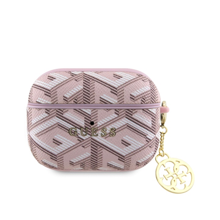 Carcasa Guess GUAP2PGCE4CP G Cube Charm compatibila cu Apple AirPods Pro 2 Roz